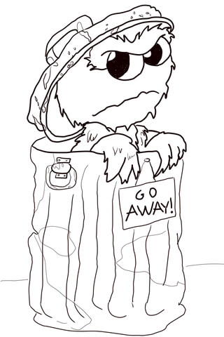 Grumpy Oscar Coloring Page